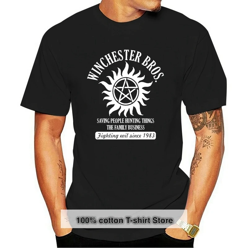 

2020 Summer Men High Quality Tees Supernatural T-Shirt Funny Tshirt Winchester Brothers Fitness T-Shirts