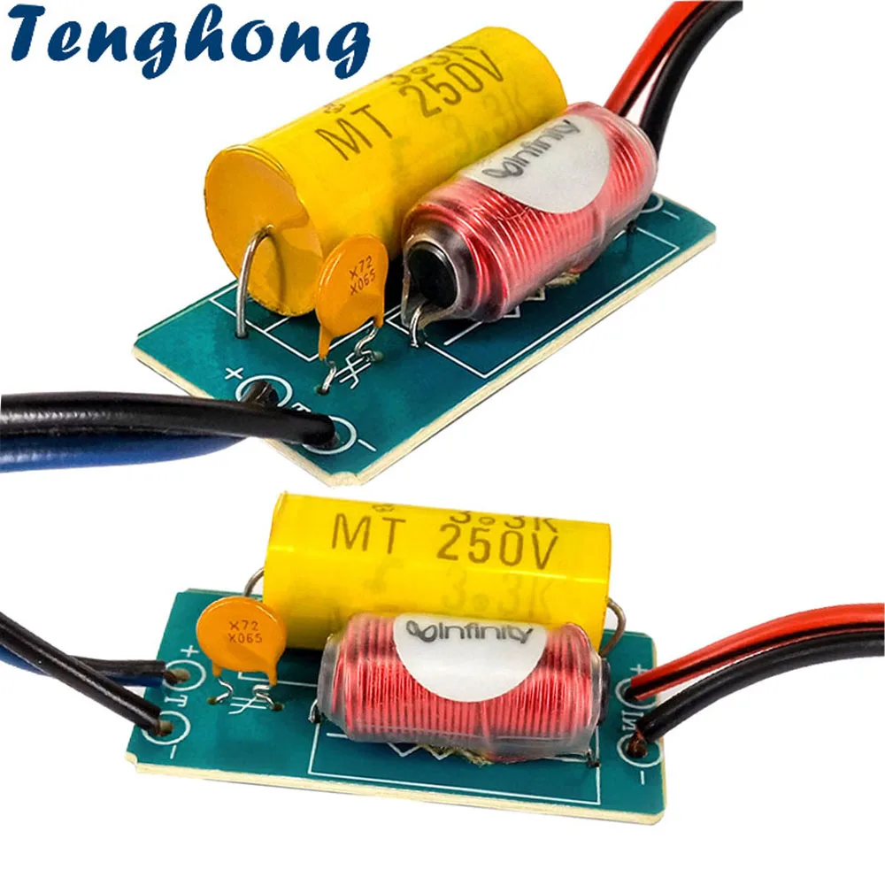 Tenghong-Altavoces triples de Audio puro de 1 vía, 40W, 4/6Ohm, divisor de frecuencia de filtro cruzado de Tweeter modificado para coche, bricolaje, 2 uds.