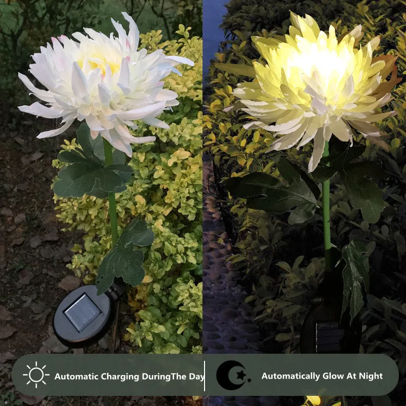 

Solar Led Light Outdoor Solar Lamp Waterproof LED Solar Light Color Chrysan Themum Blossom Garden Lights Outdoor Xmas Light Noel