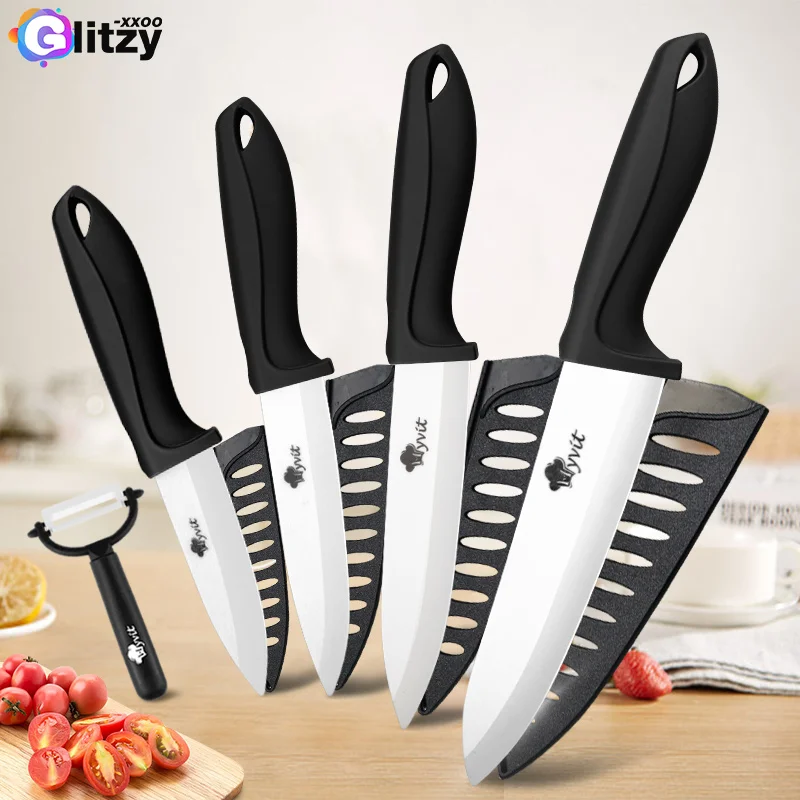 

Ceramic Knife 3 4 5 6 inch Kitchen Chef Utility Slicer Paring Ceramic Knives Peeler Set White Zirconia Blade Cooking Cutter Tool