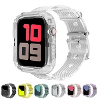 silicone band strap for apple watch 5 4 bands 42mm 38mm sport correa transparent for iwatch series 5 4 321 watchband 44mm 40mm