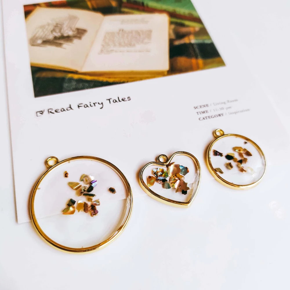 

Round Heart Resin Rectangle Plastic Pendant Eardrop Diy Material Necklace Earring Accessories Charms Jewelry Component 4pcs