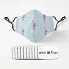 Маска для лица детская, прозрачная, моющаяся, на синем фоне