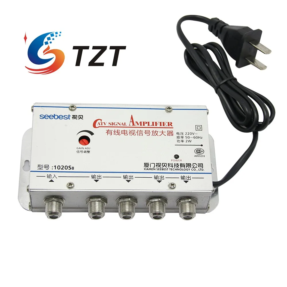 TZT SB-1020S8 4way CA ТВ усилитель сигнала спутниковый кабель ТВ разделитель усилителя сигнала Усилитель CA tv 20DB