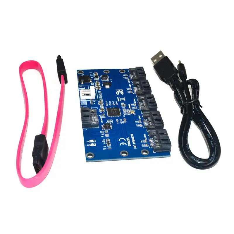 

SATA 1 to 5 Hard Drive Disk Adapter PC Motherboard Expansion Card Small 4PIN Power Supply For ADP5SAT-J01 JMICRON JMB321