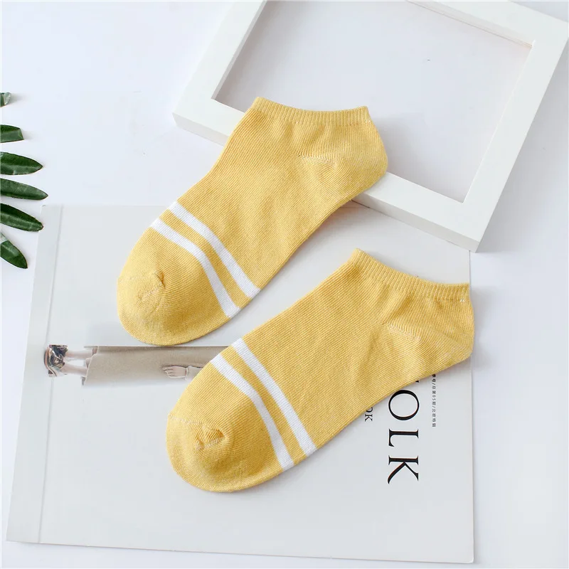 5 Pair Spring Summer Unisex Socks 6 Colors Two Bar Classic Stripes Lovers School Wind Leisure Retro | Женская одежда