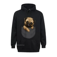 hoodie cute pocket pug puppy dog mens fashion group tops tees cotton hoodie printed on harajuku sweatshirts