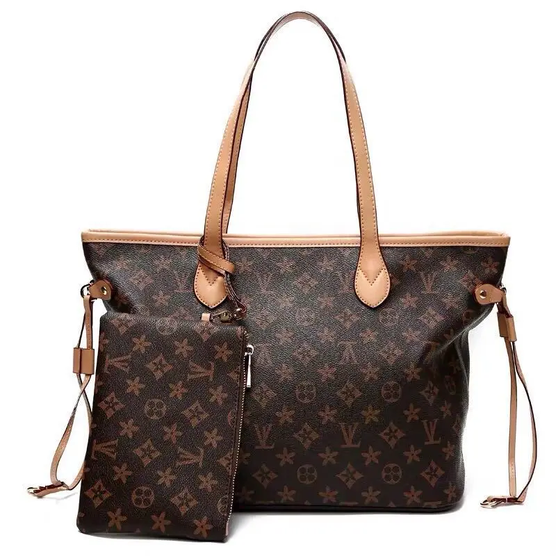 

European and American Fashion Old Flower Women's Bag Star Same Leather Fashion Hand Bag Shopping Bag Mother Tote Bag Popular