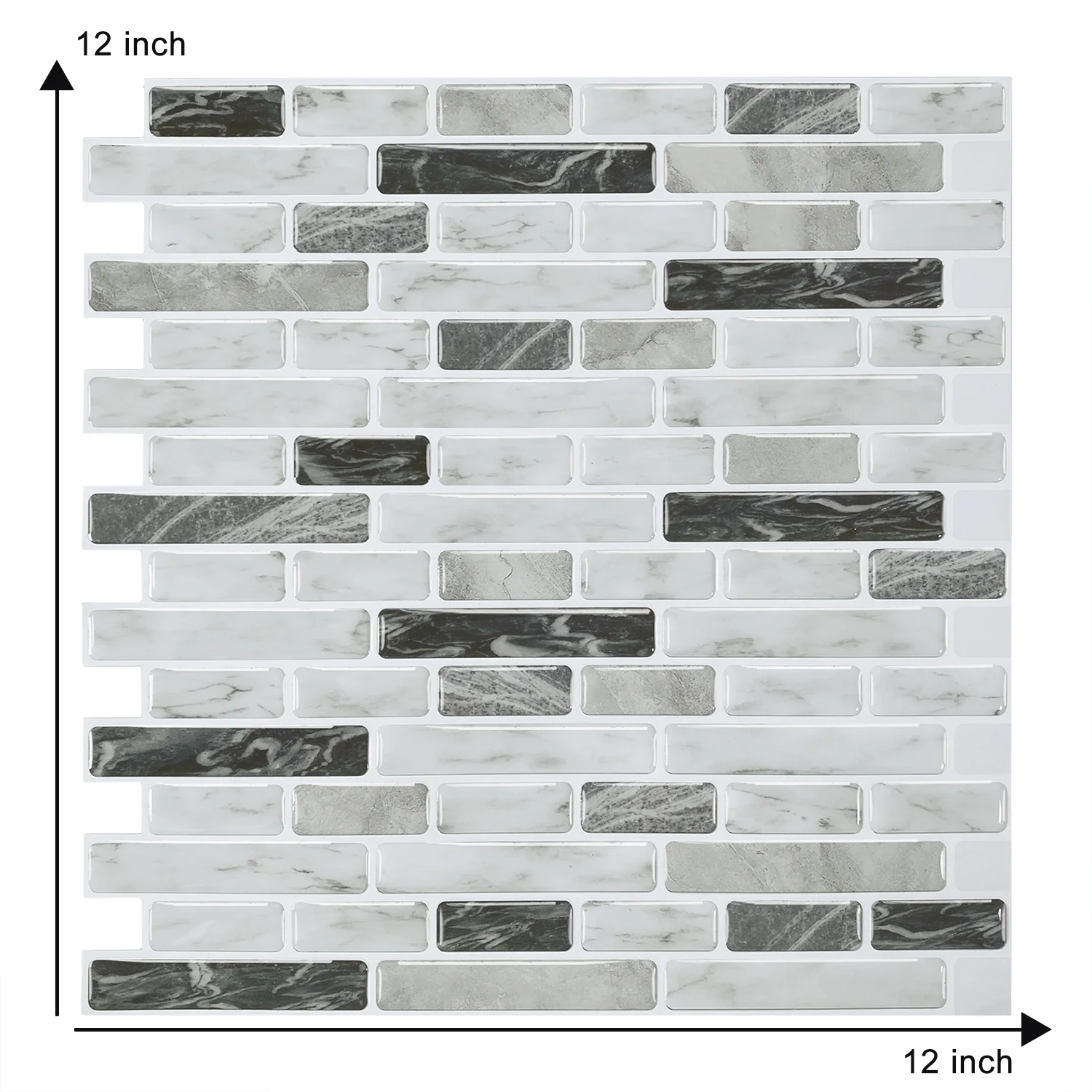 

3D Sticker Self Adhesive DIY Waterproof Backsplash Peel And Stick Wall Tiles--1 Sheet