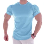 Повседневная футболка с коротким рукавом, мужская спортивная футболка для тренажерного зала, фитнеса, Мужская облегающая футболка для бодибилдинга, летняя компрессионная футболка, мужская одежда