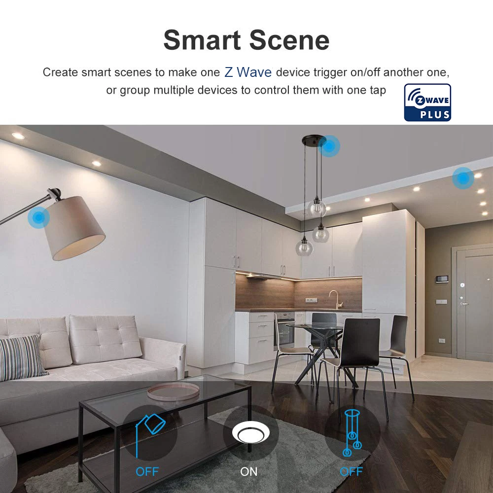 Z wave Plus, настенный светильник, выключатель для домашней автоматизации, сенсорный выключатель, умный светильник с дистанционным управлением, совместимый с Zwave серии 300 и 500
