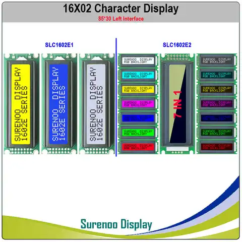 Левый интерфейс 162 16X2 1602 символьный ЖК-модуль экран LCM желтый зеленый синий светодиодный Ной подсветкой