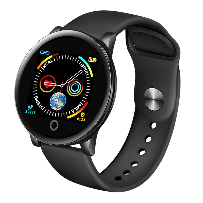 Black Reloj новые фитнес умные наручные часы для мужчин и женщин для iPhone устройство слежения за кровяным давлением шагомер часы smartwatch - Цвет: Black