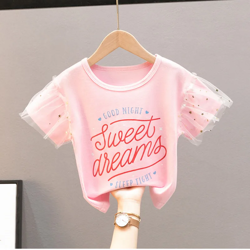 

Summer Kids Girl T Shirt Baby Cotton Tops Toddler Tees Clothes Children Clothing Cartoon T-shirts Short Sleeve Casual Wear