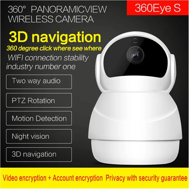 

Baby Monitor Motion Detection Home Security CCTV Camera Newest Snowman Wifi Camera 360Degree Fisheye Indoor PTZ IP Camera 1080P