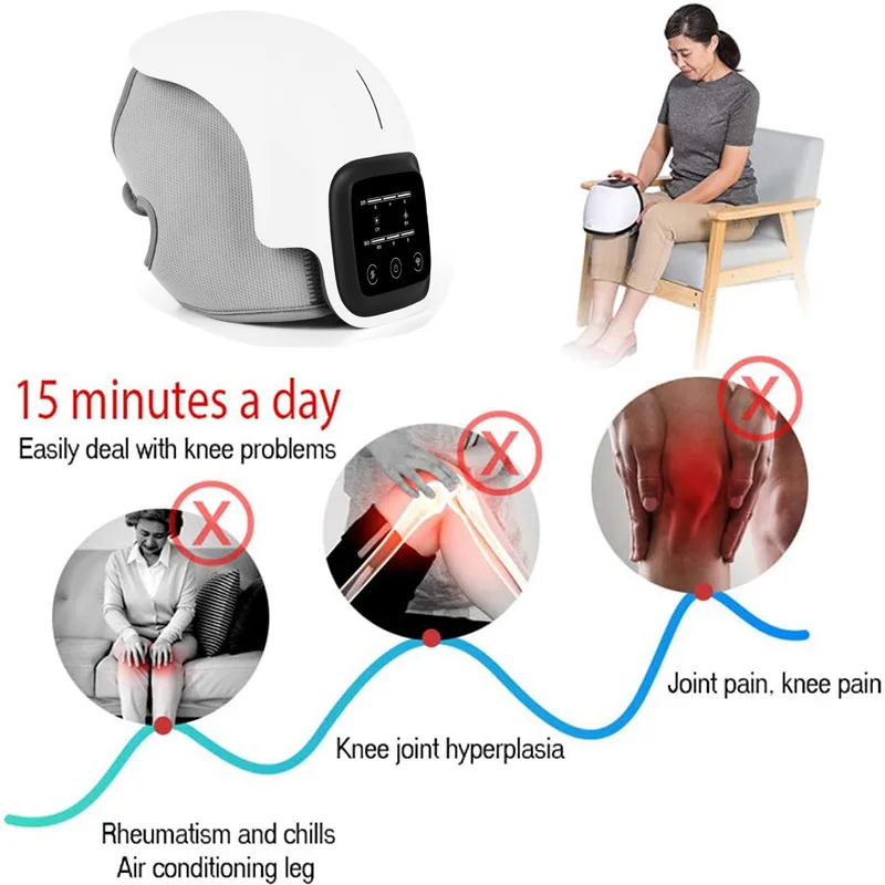 Comprar Rodillera De Compresión Inalámbrica, Masajeador Con Compresión En Caliente Y Calor, Para Amasar Rodillera, Envoltura Con Bolsas De Aire, Dispositivo De Vibración