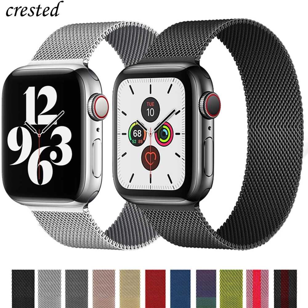 Ремешок для apple watch Band 44 мм 40 38 42 аксессуары Магнитная Петля металлические умные