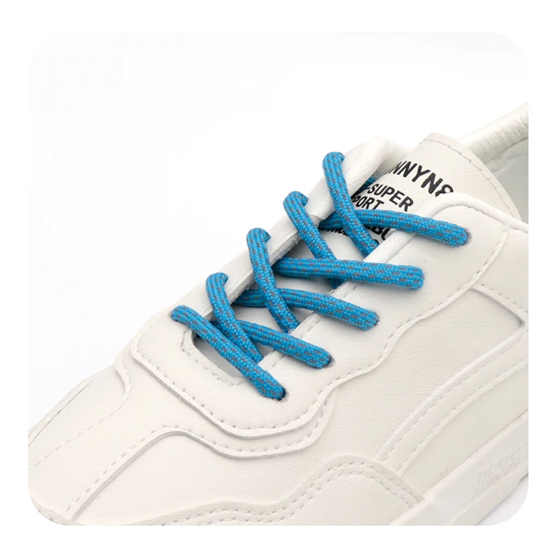 

New Weiou Cross Grain 3M Reflective Rope Laces Thick Colorful Shoelaces Round Custom Logo Bootlaces Shoe Laces Cord For Sneakers