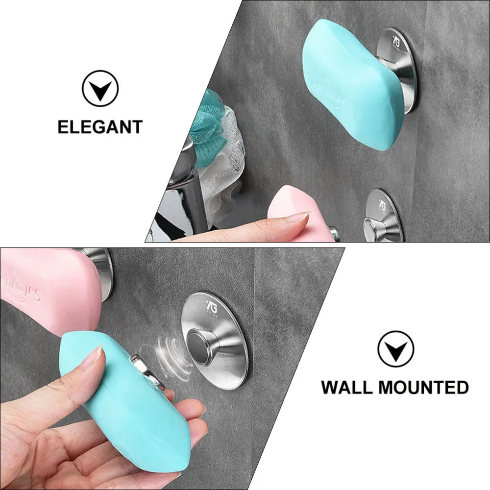 

2pcs Magnetic Soap Holders Bathroom Wall Hanging Soap Box Suction Cup Rack
