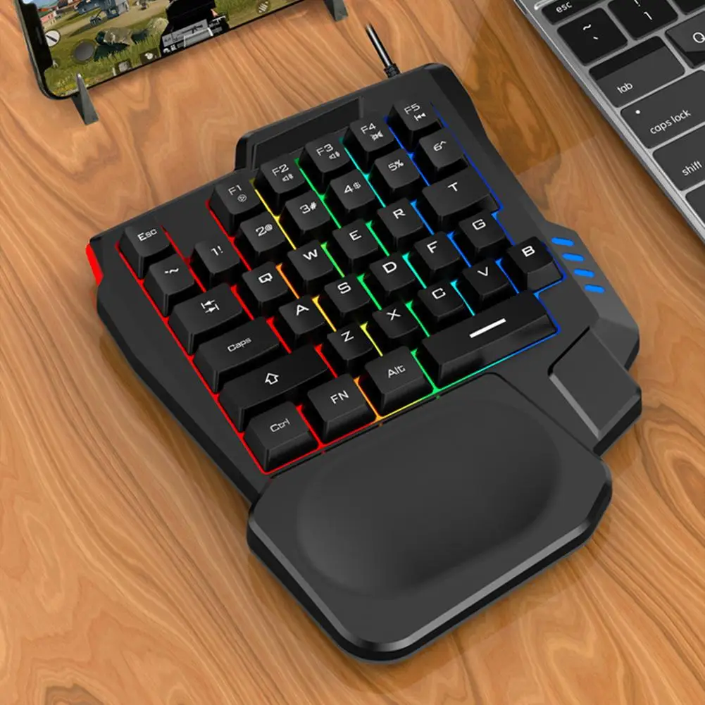 Клавиатура с подсветкой проводная игровая клавиатура левой стороной RGB 35 клавиш