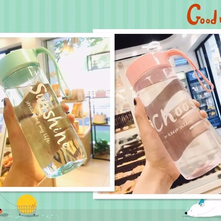 

(buy free) Cup Korean lovely water cup large capacity plastic anti falling cup frosting Creative Cup