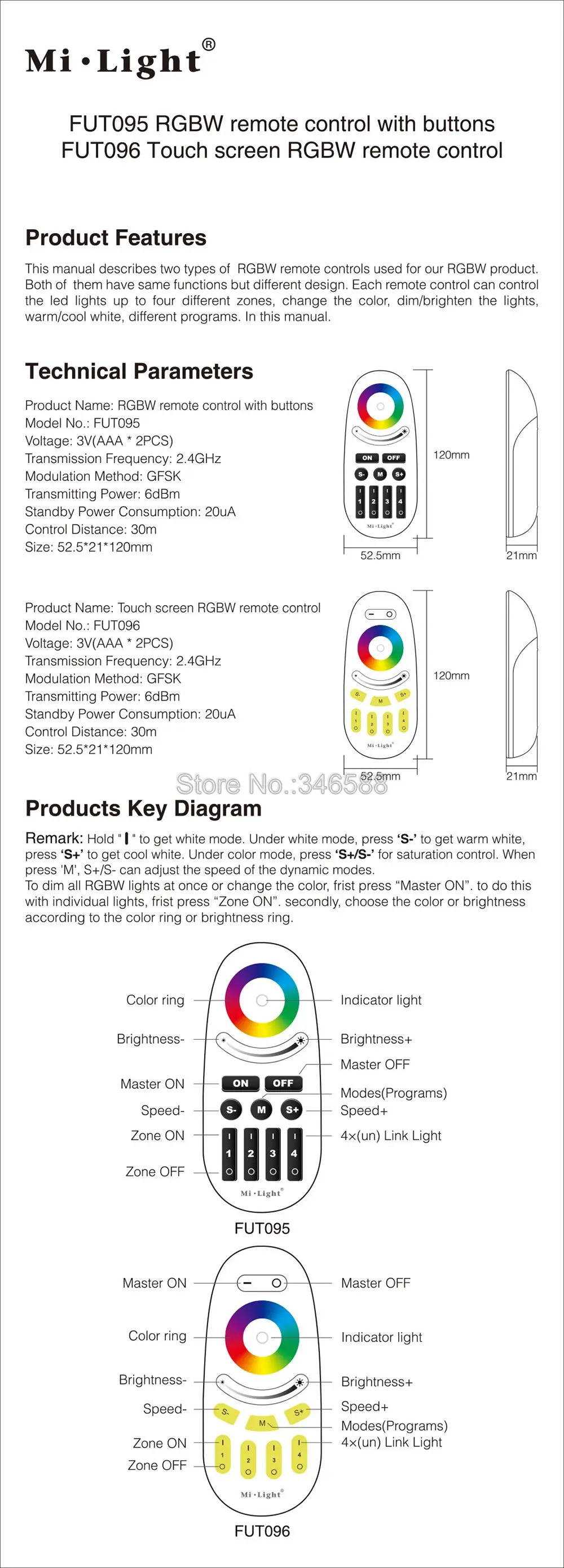 Milight DC12V 24V 10A RGBW Светодиодные ленты Управление; 4-Зона 2,4G Беспроводной для различных световых эффектов с Смартфон APP Wi-Fi/Alexa Google Voice Управление