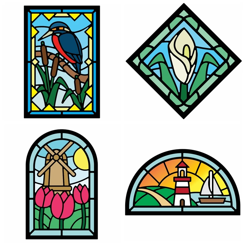 Большой размер птица ветряная мельница Лилия корабль окна резки скрапбук DIY