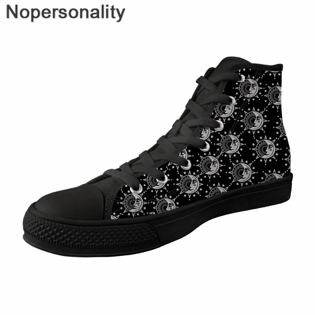 

Текстильные туфли Nopersonality персонализированные кроссовки High-top, мужские кроссовки на плоской подошве, обувь для прогулок с солнцем и Луной на...