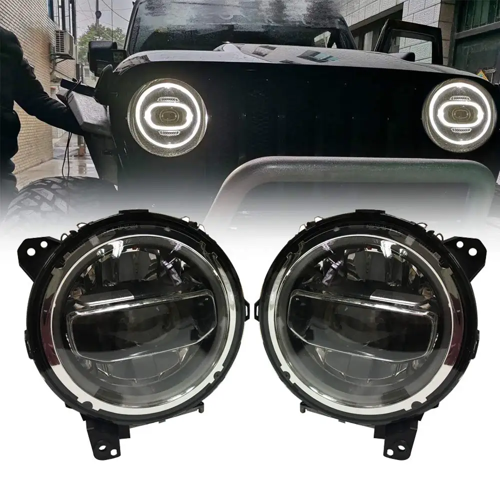 Светодиодный проектор 9 дюймов фары с белым галогеном и янтарным сигналом