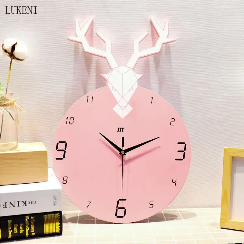Настенные часы с изображением головы оленя европейская личность креативные для