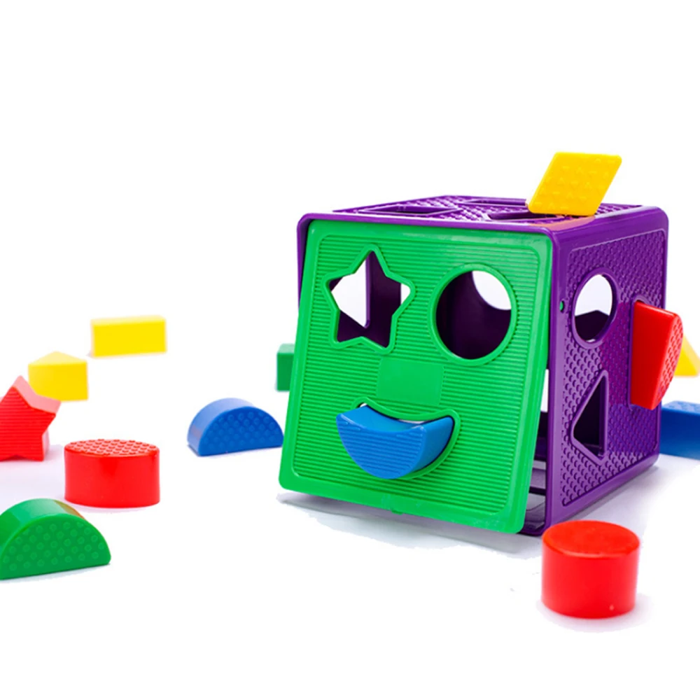 

Красочный подарок детские блоки Детская Когнитивная коробка интеллектуальная игра 14*14 см красочная форма