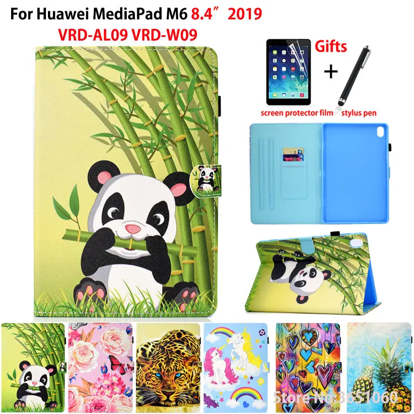 Чехол для huawei Mediapad M6 8 4 &quotVRD AL09 VRD W09 2019 Smart Cover Funda Tablet Fashion panda PU кожаный чехол