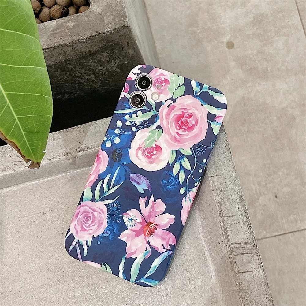 

Vintage Daisy Flowers Phone Case For iphone 11 Pro 13 12 Pro Max XR X XS Max 7 8 Plus 12 Mini SE 2020 Floral Soft Silicone Cover