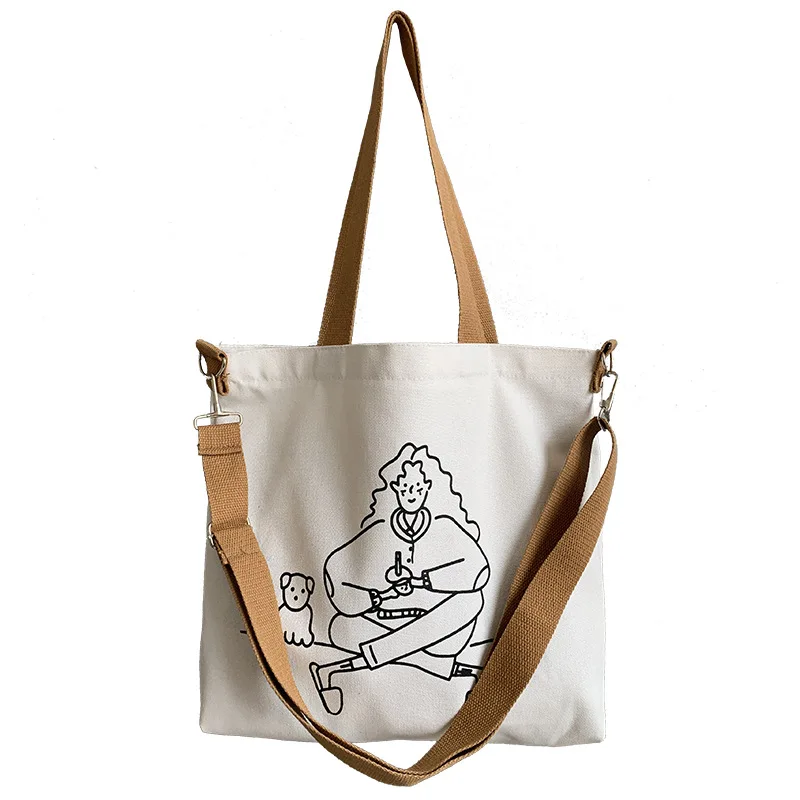 

Fashion Handbags Women 2020 Brand New Zipper Soft Canvas Bags Female Cartoon Messenger Bags Classic Tote Bags Shoulder Bags