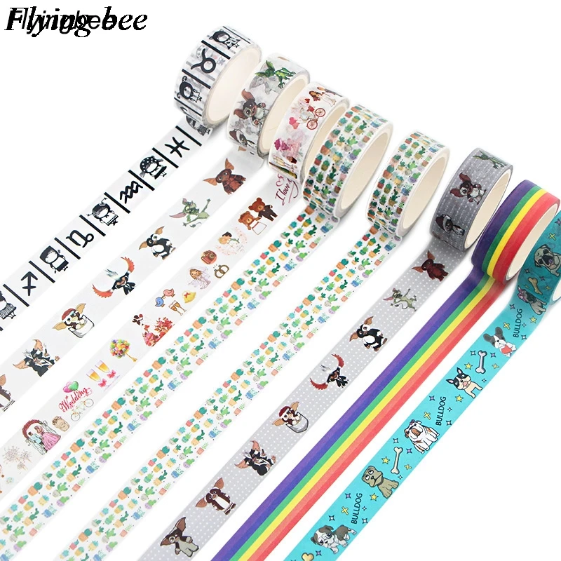 Flyingbee 15mmX5m Бумага васи лента фильм креативная клейкая DIY Скрапбукинг стикер