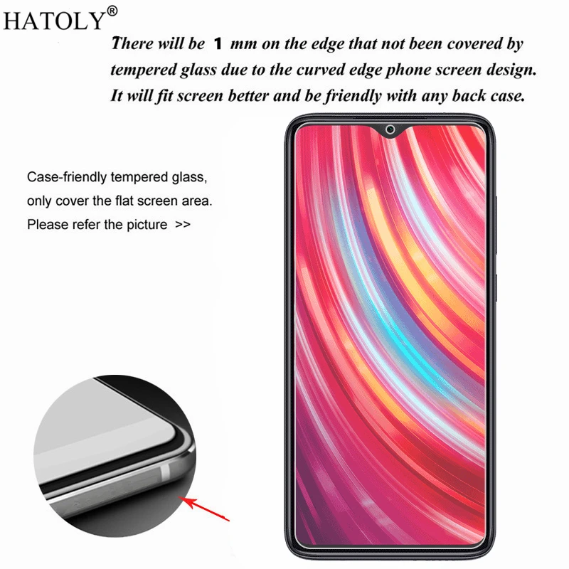 Cristal templado para Xiaomi Redmi Note 8 Pro, pel&iacute;cula protectora de pantalla, 2 uds.-2