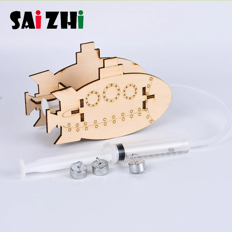 Saizhi Diy Handmade Submarine Toy Science Experiments DIY Wooden Boat Children 's Educational Toys For Kids | Игрушки и хобби