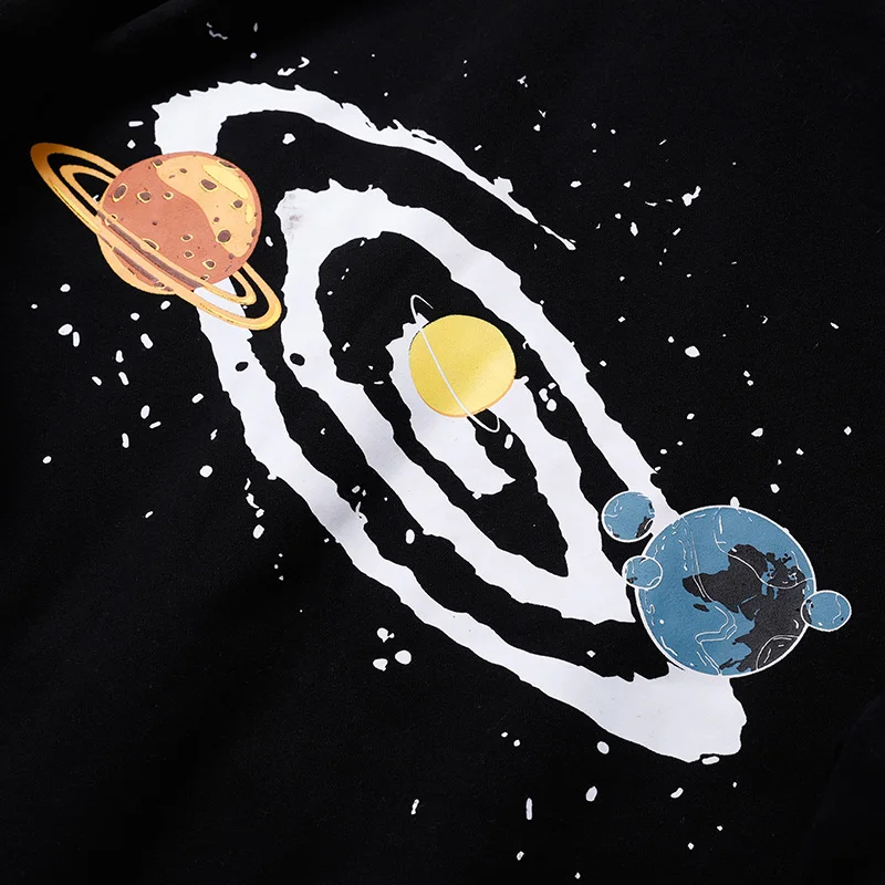 

Men Streetwear Hoodie Hip Hop Sweatshirt 2021 Planet Print Hoodie Pullover Cotton Autumn Winter Hooded Sweatshirt Casual Black