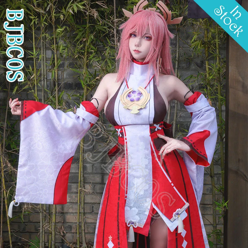 

Genshin Impact Yae Miko Guuji Yae Cosplay Costume Cos Wigs Shoes Games Uniform Dress Outfits Halloween Costumes For Women