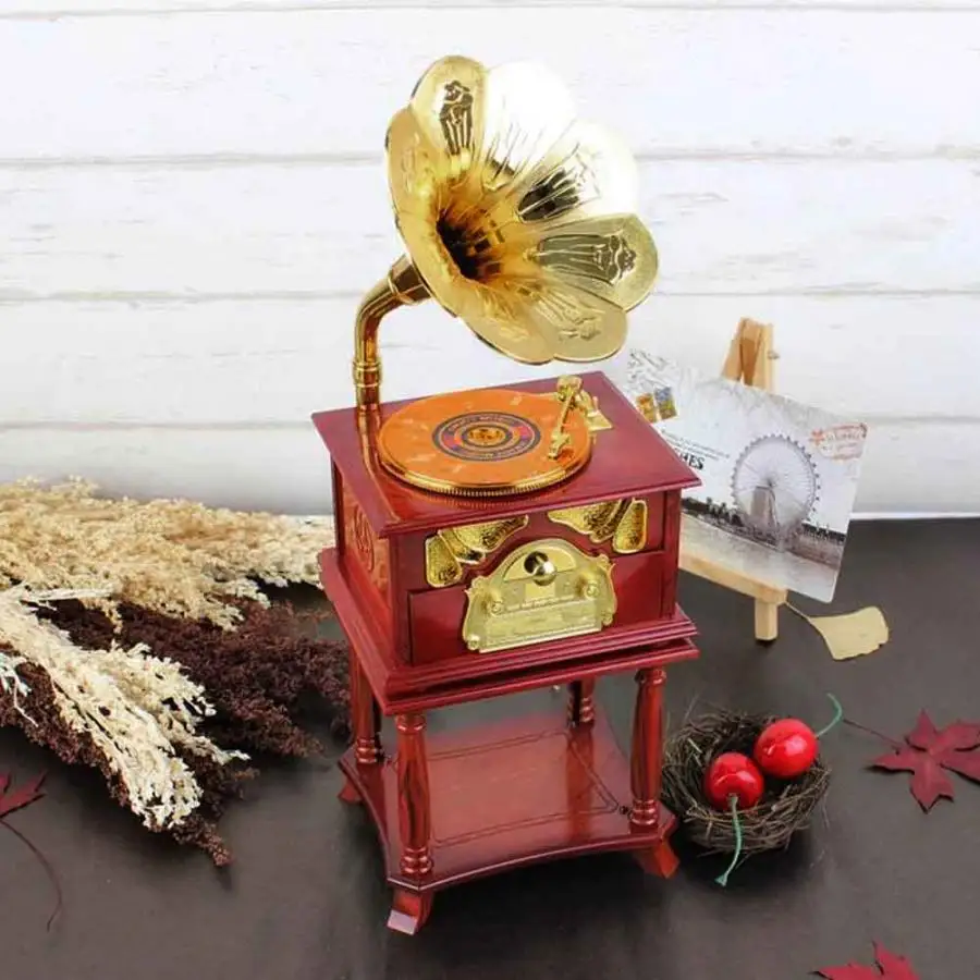 Классическая труба рога поворотный стол граммофон художественный диск