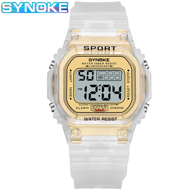 Часы SYNOKE для мальчиков модные наручные часы с пластиковым ремешком из