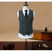 Terno masculino colete quatro estações novo negócio colete jaqueta retro clássico auto cultivo masculino único breasted jaqueta mj08 (3)