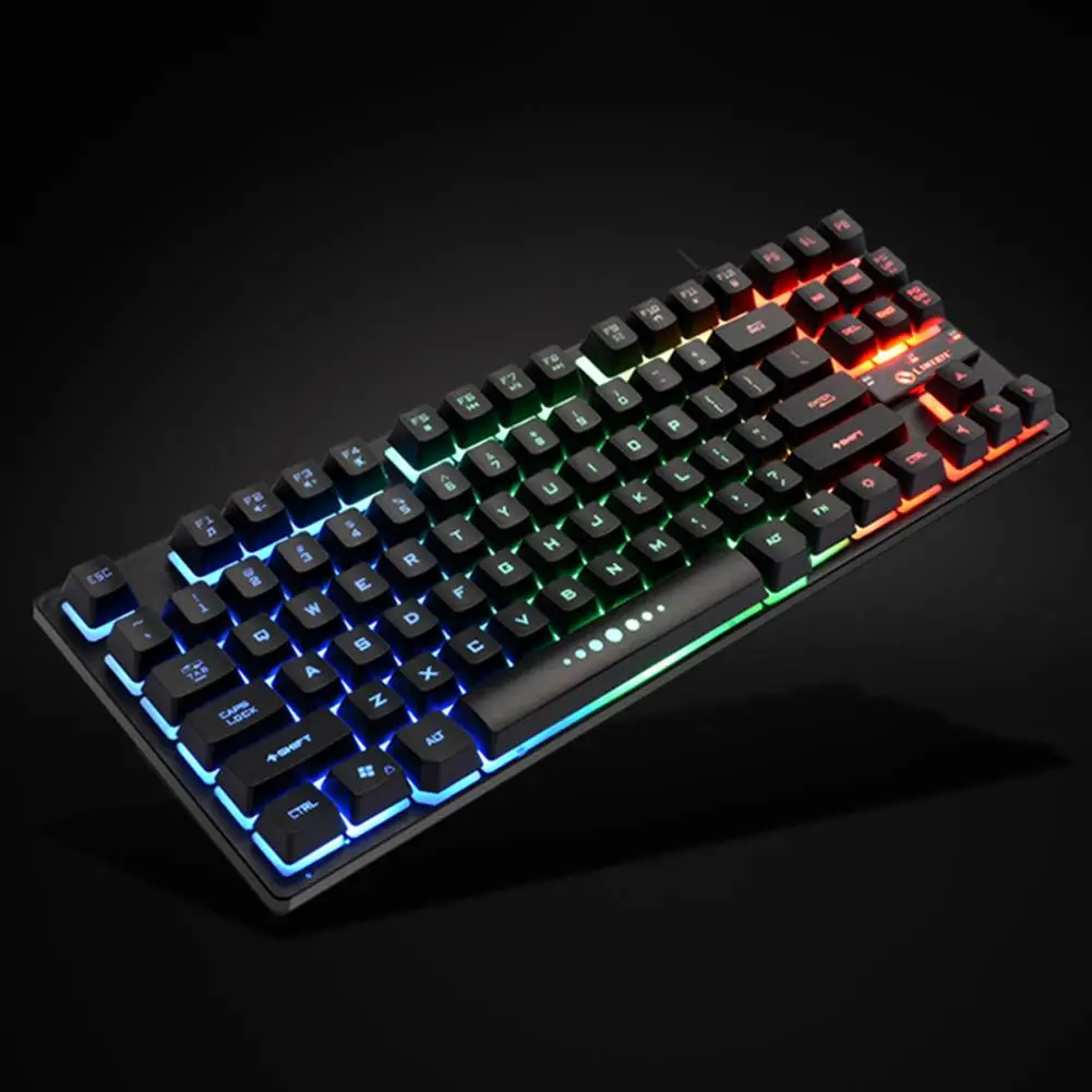 Проводная Механическая клавиатура K87 USB игровая для ПК с RGB подсветкой 3 цвета 87