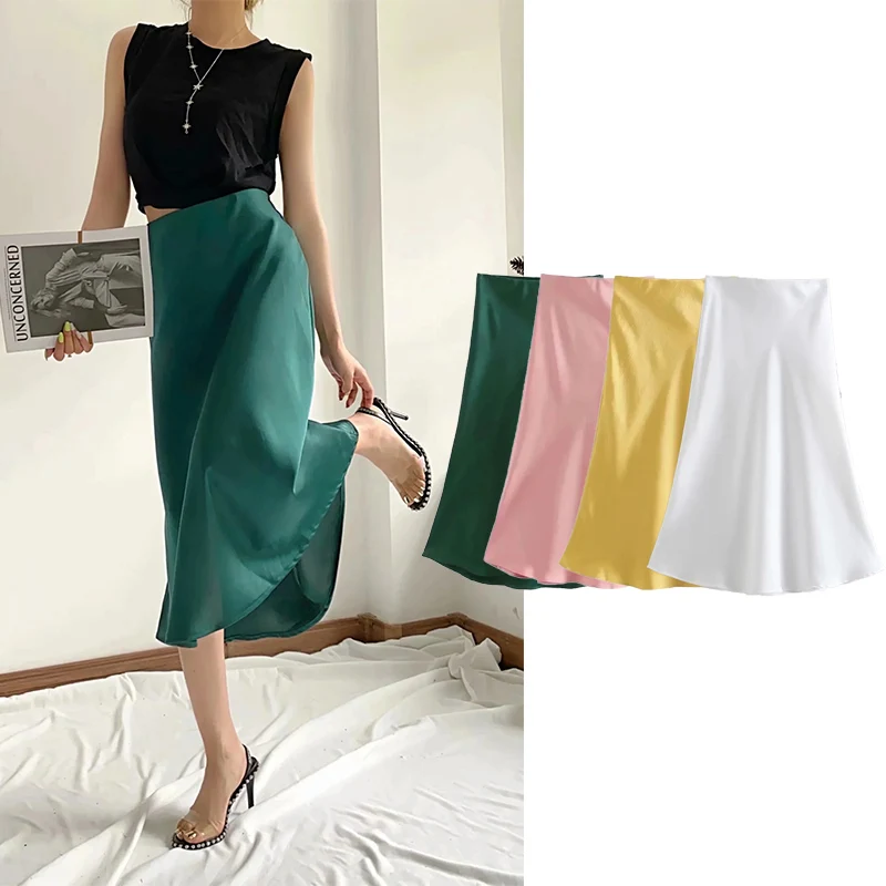 

Юбка женская с высокой талией, разноцветная, трапециевидная, 2021