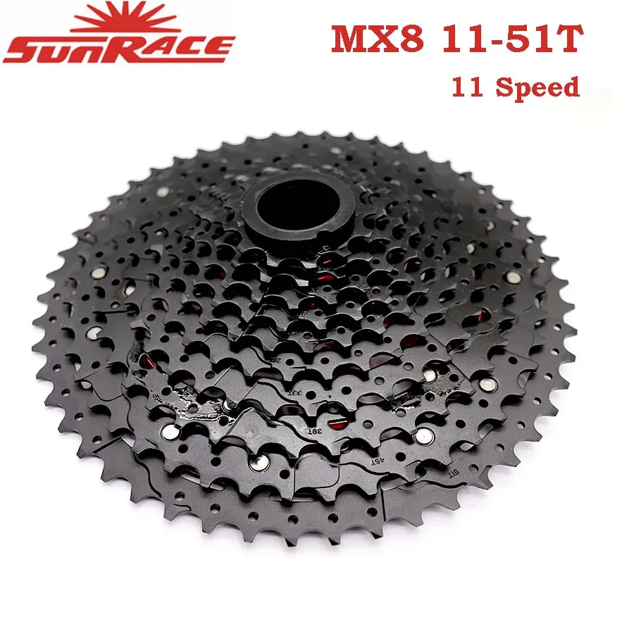 Велосипедная кассета SunRace CSMS8 CSMX8 MX80 11 скоростей с широким передаточным числом для