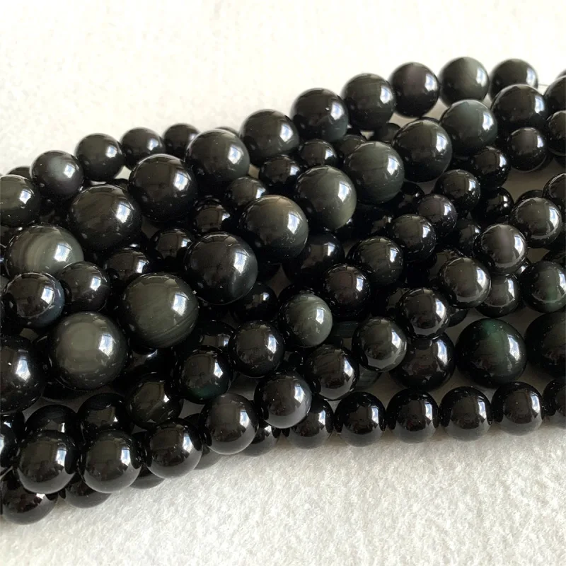 Натуральные оригинальные черные радужные вспышки speedobsidian круглые бусины 4-20 мм 15