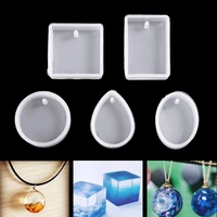 5pcsset epoxy silicone mold crystal resin pendant jewelry mould resin casting mould craft for diy pendant jewelry making