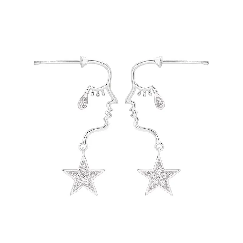 

Delicate Jewelry Star Earrings Metal Fashion High Quality Zircon Teardrop Earrings For Woman Jewelry Gifts