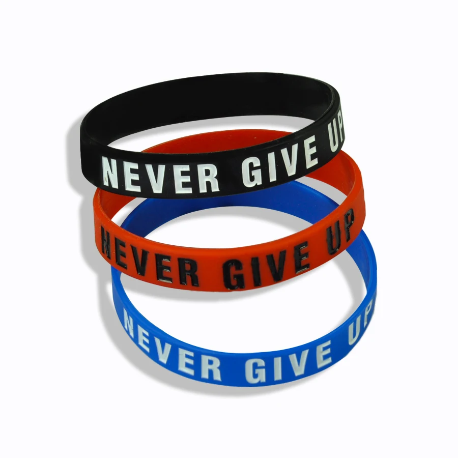 Браслет Never Give Up спортивный эластичный силиконовый браслет для отдыха
