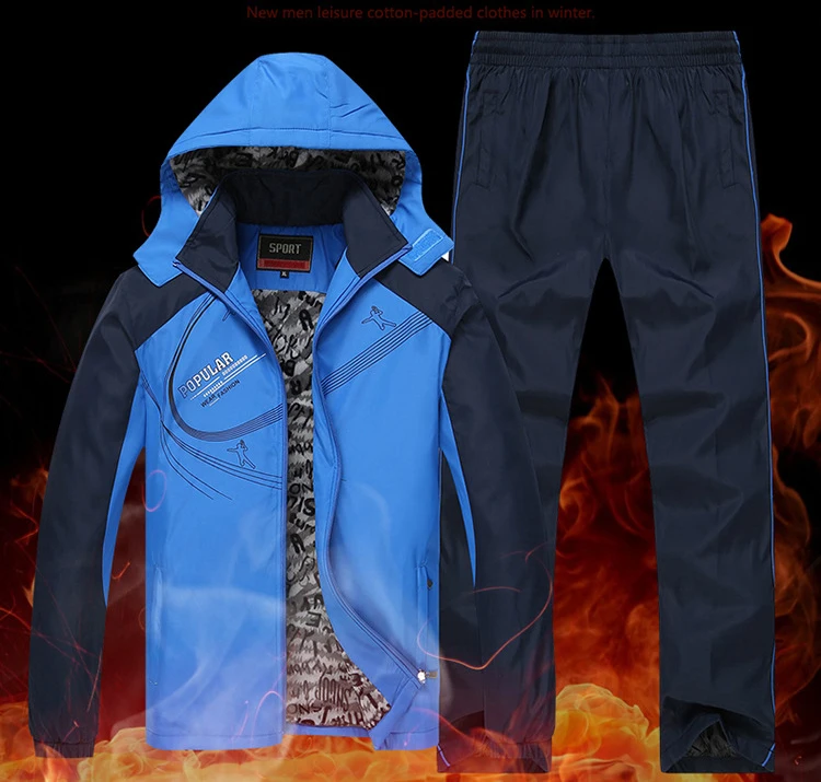 Мужской повседневный костюм модный кардиган и брюки для бега с бархатной